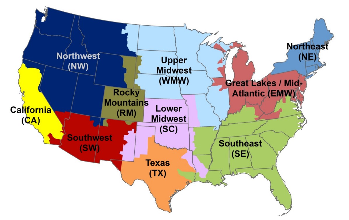 AVERT Region Map