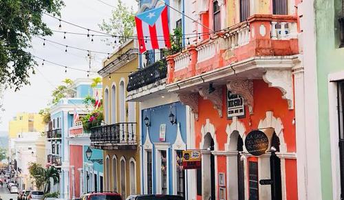 Puerto Rico Street w Electric Lights 