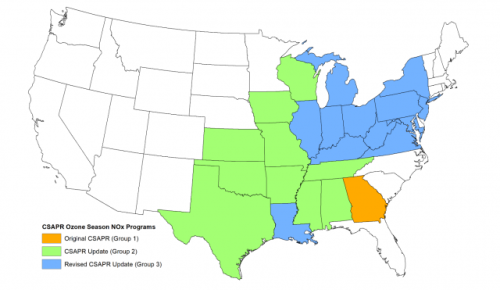 Map of CSAPR Rule Affected Locations