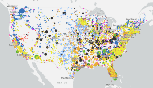 US power plant map user interface