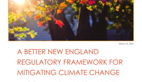 Better New England Regulatory Framework for Mitigating Climate Change Report