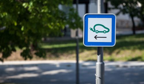 Electric vehicle charging sign