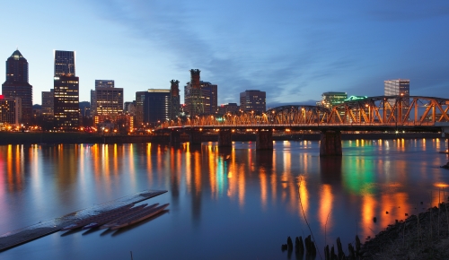 Portland Oregon at dusk